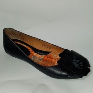 Born Leather Flat Comfort Work Shoes Size 6 Black Ballet Casual